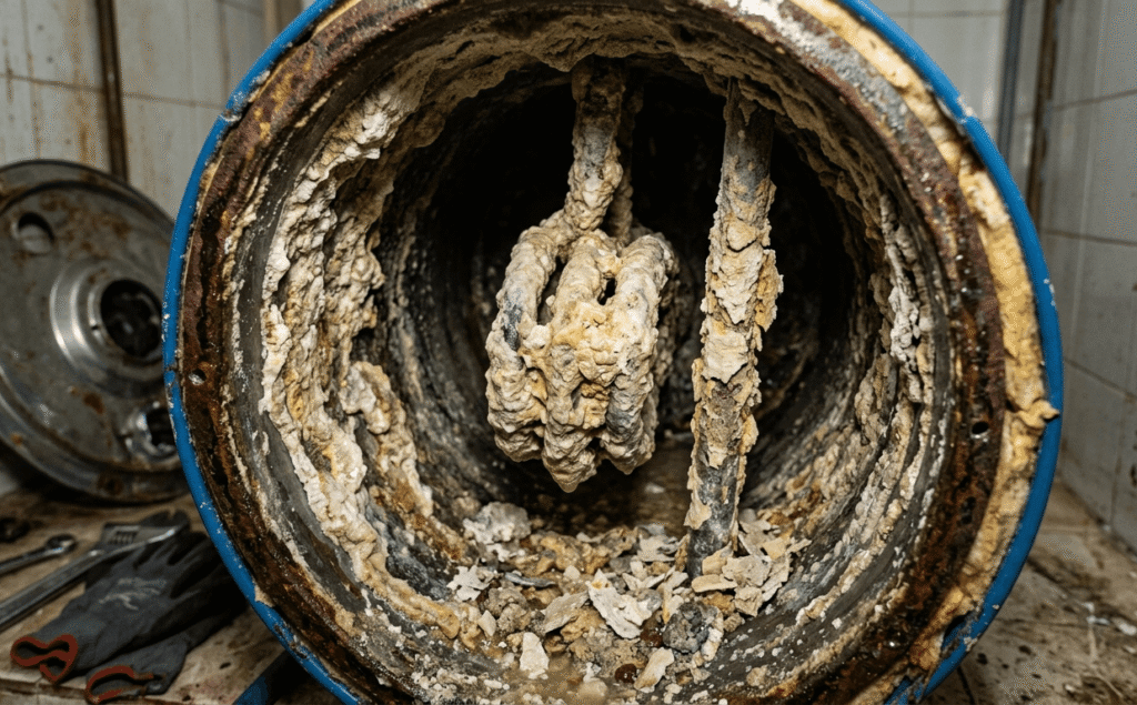 Cal acumulada en el interior del depósito de un termo eléctrico
